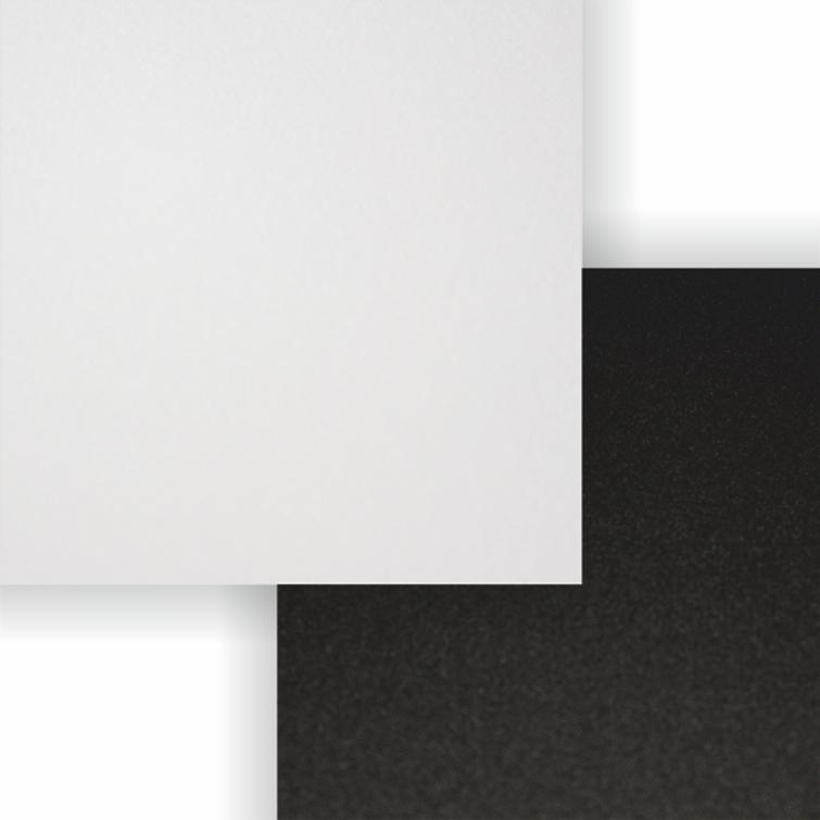 Aluco Satiini valkea / Metalli musta